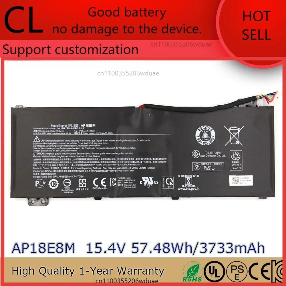 

Совершенно новый оригинальный аккумулятор для ноутбука AP18E8M 15,4 В 57,48 Втч для Acer AN515-45/AN515-55/AN515-56/AN517-52 и т. д.