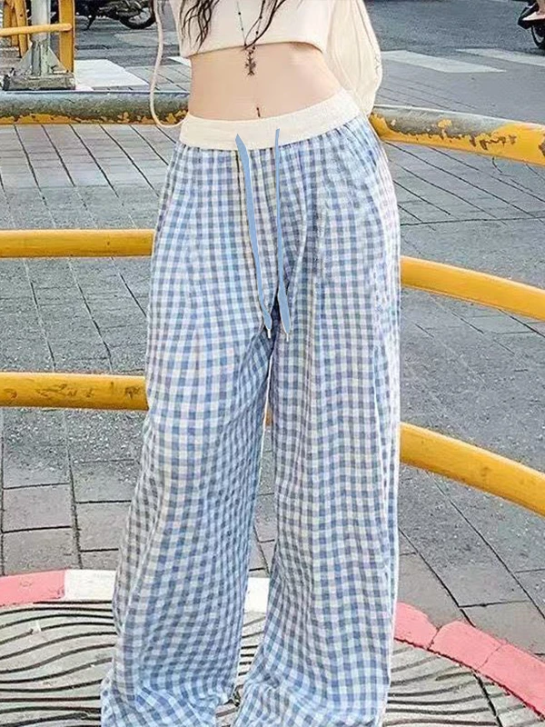 ลดน้ําหนักเชียร์แคบกางเกงลําลองของผู้หญิงฤดูใบไม้ผลิฤดูร้อนบางหลวมกางเกงลําลองอเนกประสงค์เอวสูงกางเกงขาตรง