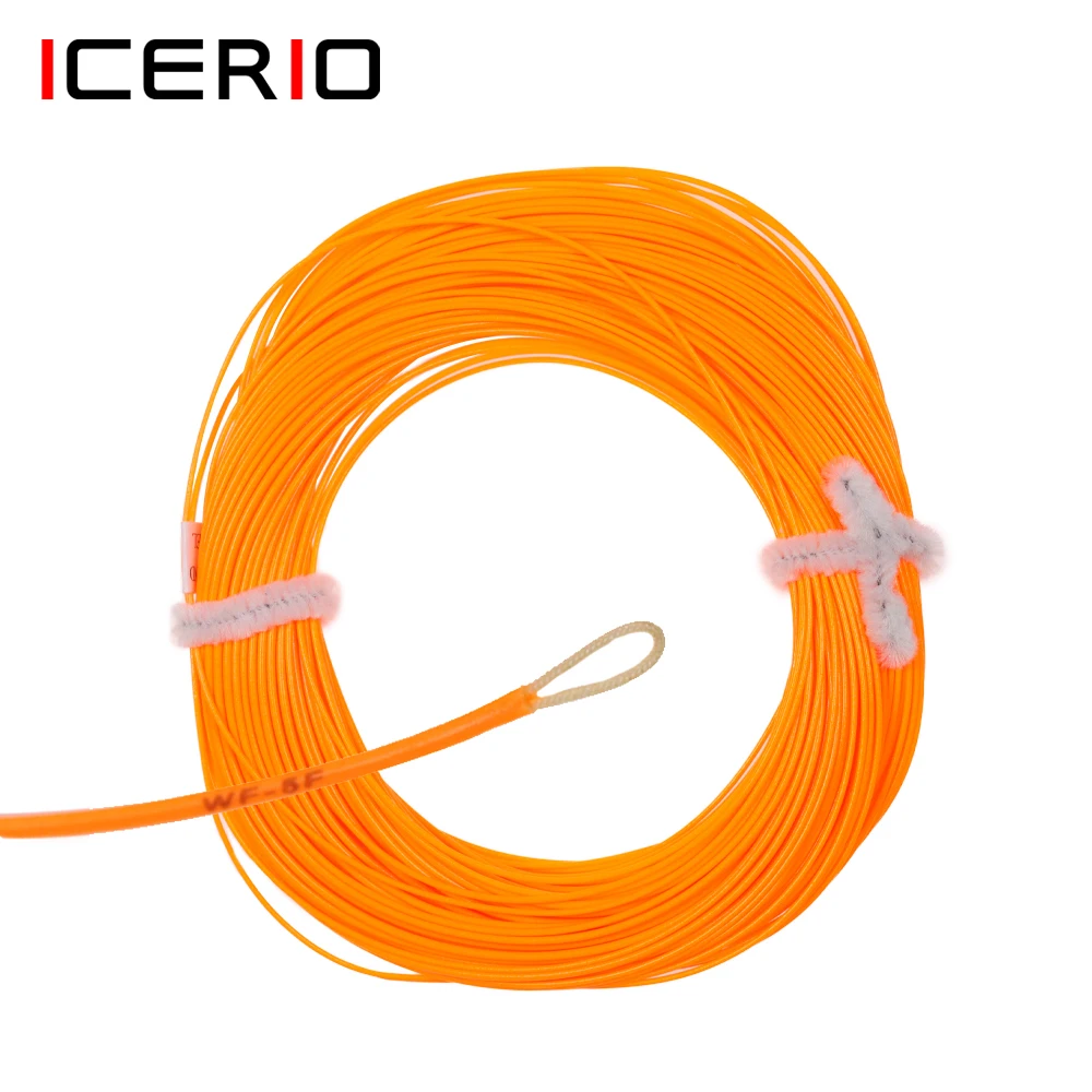 ICERIO WF-5F UV Orange Weight Forward Taper Line Floating Fly Fishing Line With Front Welded Loop 85FT