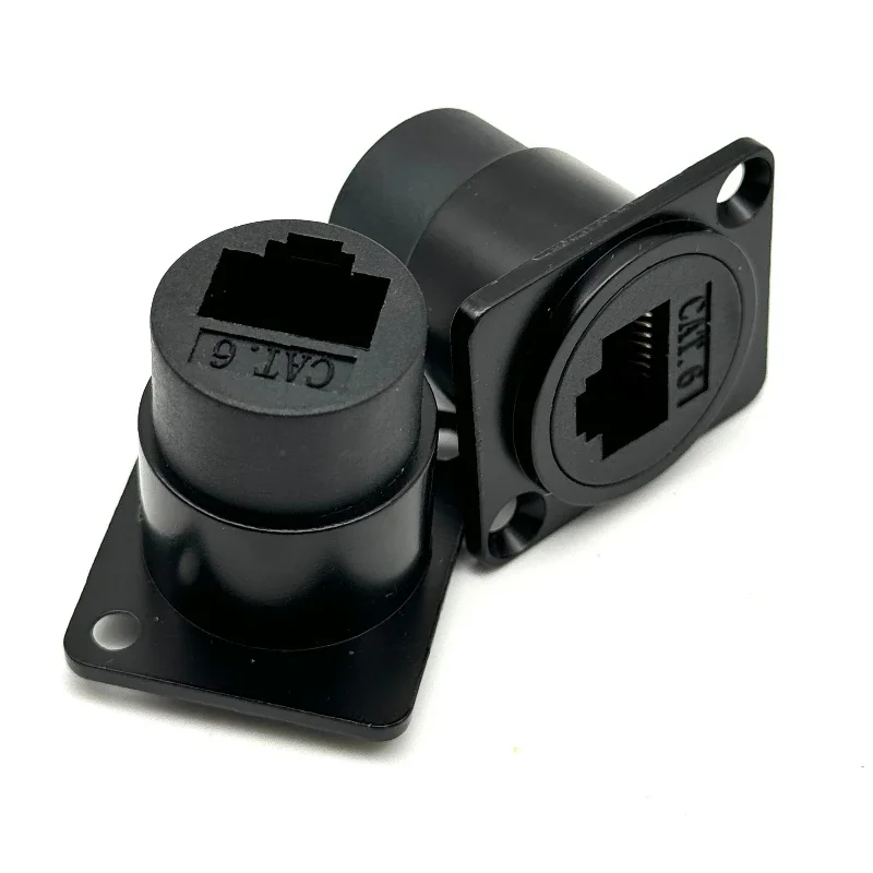 D-Type Category 6 Network RJ45 CAT6 Pass-Through Module Network Cable Interface Data Connection Direct Plug Socket Panel Cabinet