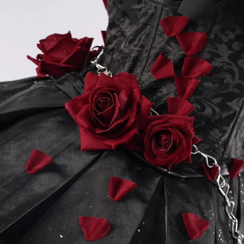 Didi 211【Wetrose】 심리학자 코스프레 의상 영원한 밤 식별 V 고딕 신부 뱀파이어 웨딩 드레스 할로윈 로리타