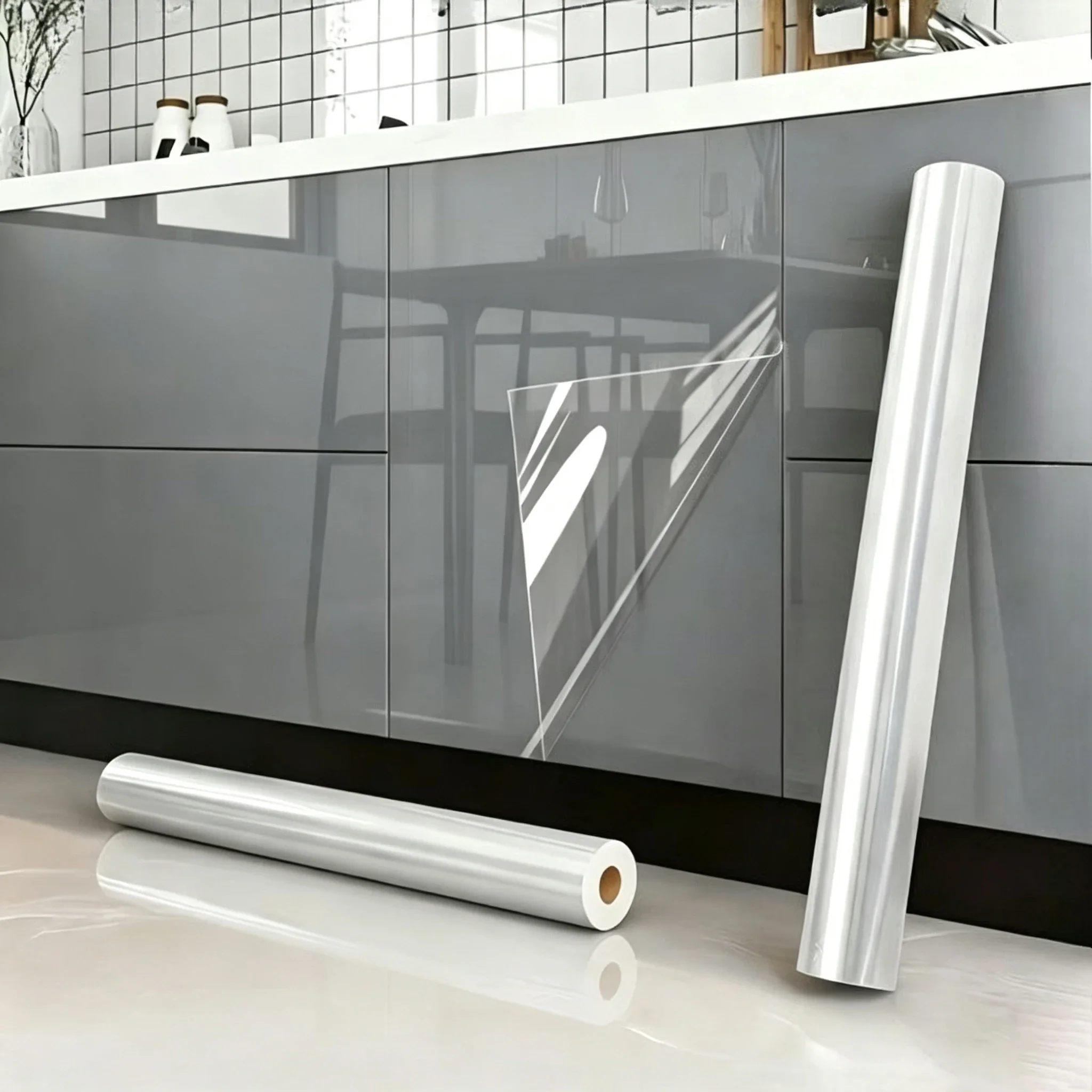 Waterproof And Oil-Proof Transparent Sticker Heat-Resistant Static-Cling Kitchen Anti-Splash Film Suitable For Home Decor.