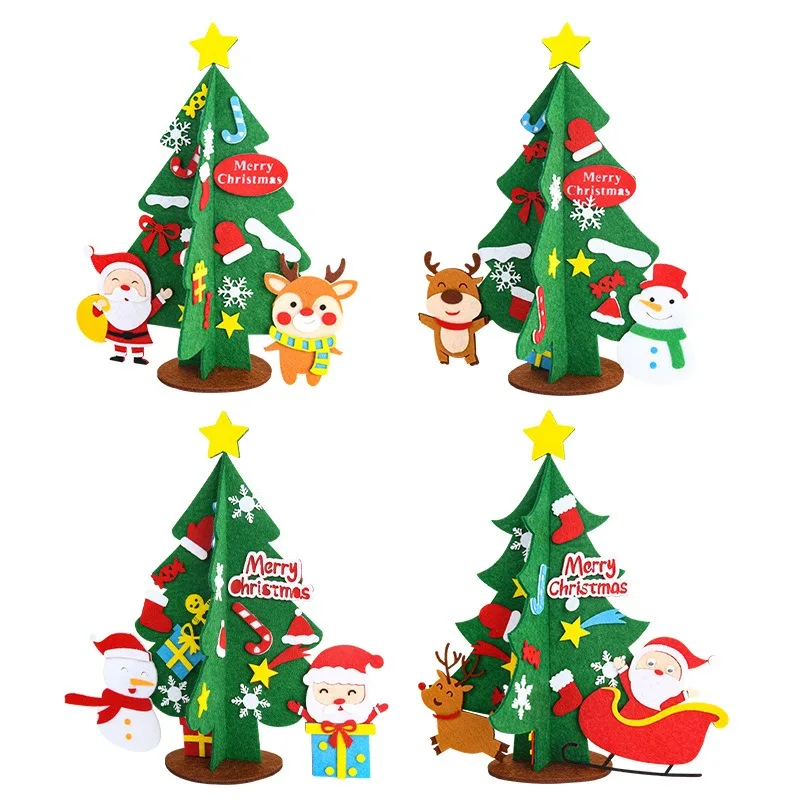 

Cross-Border Christmas Gift - Handmade DIY Desktop Christmas Tree Ornament, Kids Kindergarten Holiday Scene Decoration