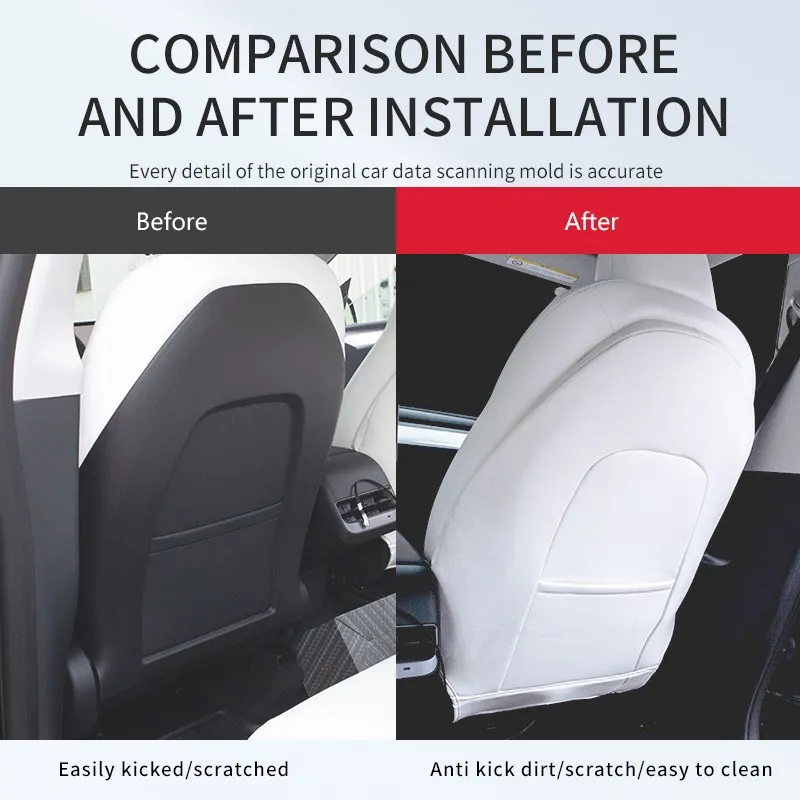 Per Tesla Model Y Seat Back Child Anti Kick Leather Pads Model3 2023 Full surround Protector accessori per interni Auto