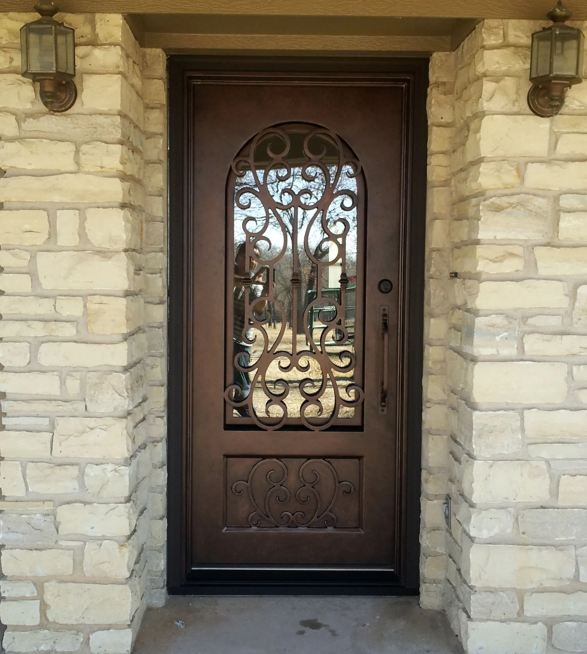 

Iron Door Customized High Quality Cast Iron Door Glass Simple Design Wrought Hot Selling