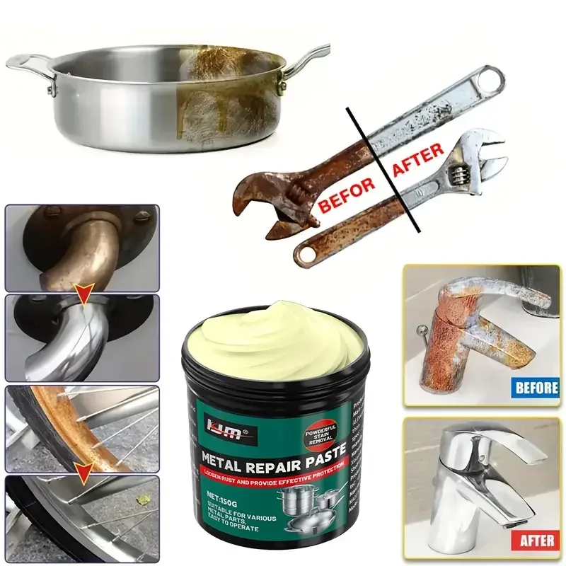 

KJM Новая универсальная паста для полировки металла — быстрый и эффективный восстановитель блеска для нержавеющей стали и хрома, без остатков, 150 г