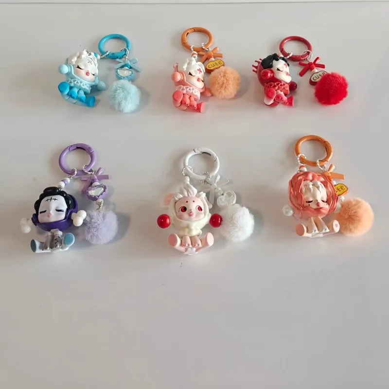 

New Mini Skullpanda Keychain Cute Cartoon dimensional Doll Backpacks Decoration Pendant Car Key Chain Women and Men Gifts