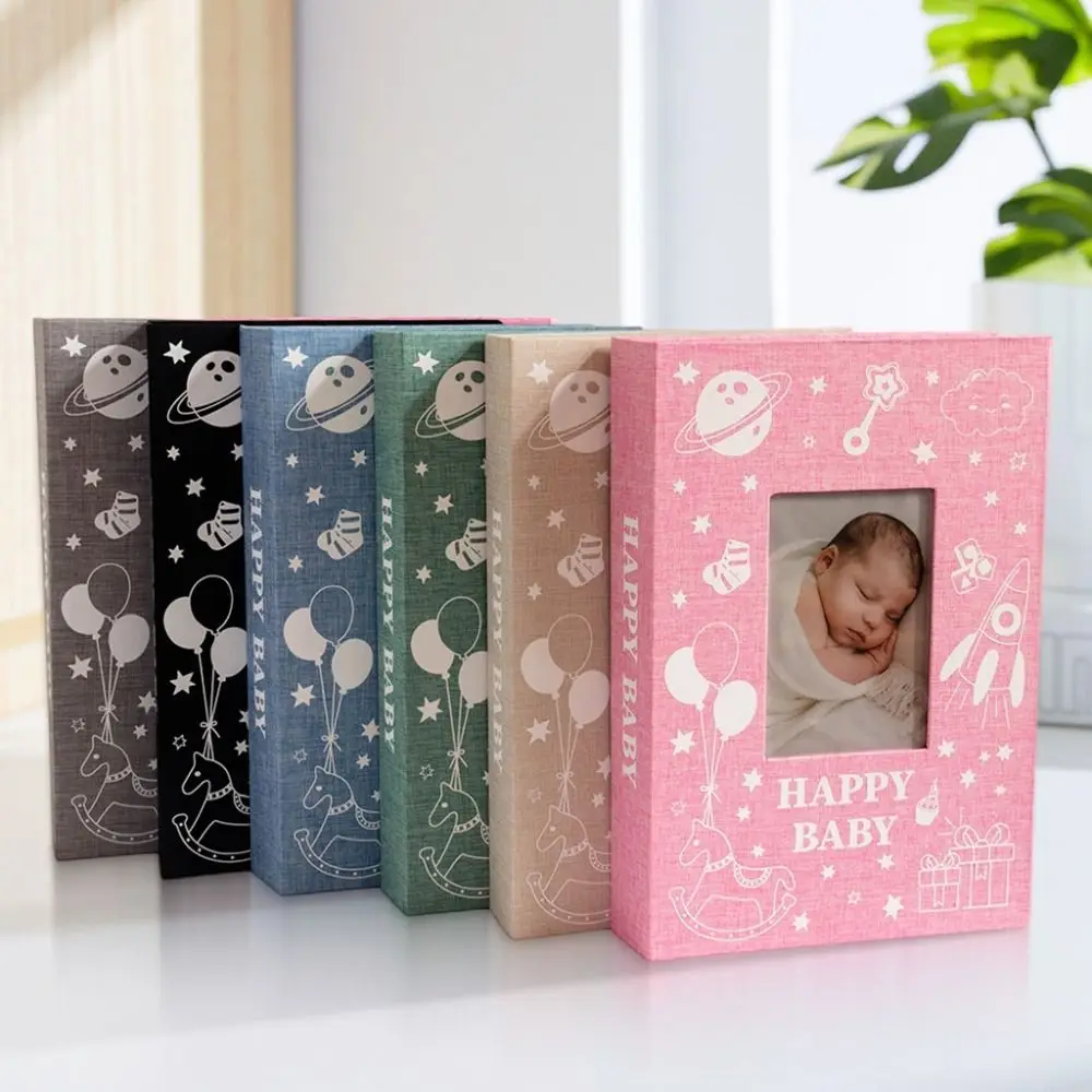 Creative 4R/4×6 Photo Growth Album Linen Cover 300 Pockets Memory Book Memorial Large Capacity Newborn Photo Album Gifts