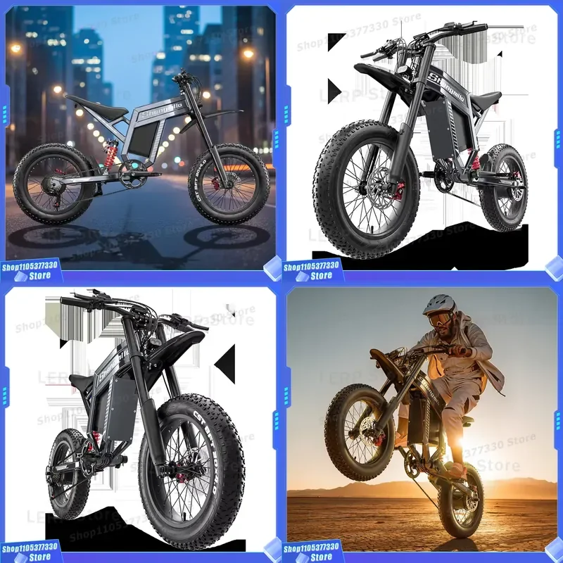 Electric Mountain Bike 20 Inch Wheel 60V 30AH Lithium Battery Brushless Rear Hub Motor 7 Speed Hydraulic Disc Brake System