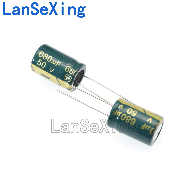 Capacitor eletrolítico de alumínio, Capacitor eletrolítico de longa vida, Volume 13x20 mm680uf 50V, Inserção direta