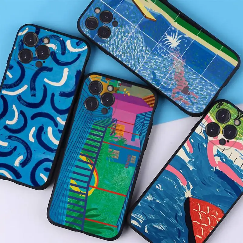 David Hockney Art Phone Case Silicone Soft For iphone 14 13 12 11 Pro Mini XS MAX 8 7 6 Plus X 2020 XR Shell