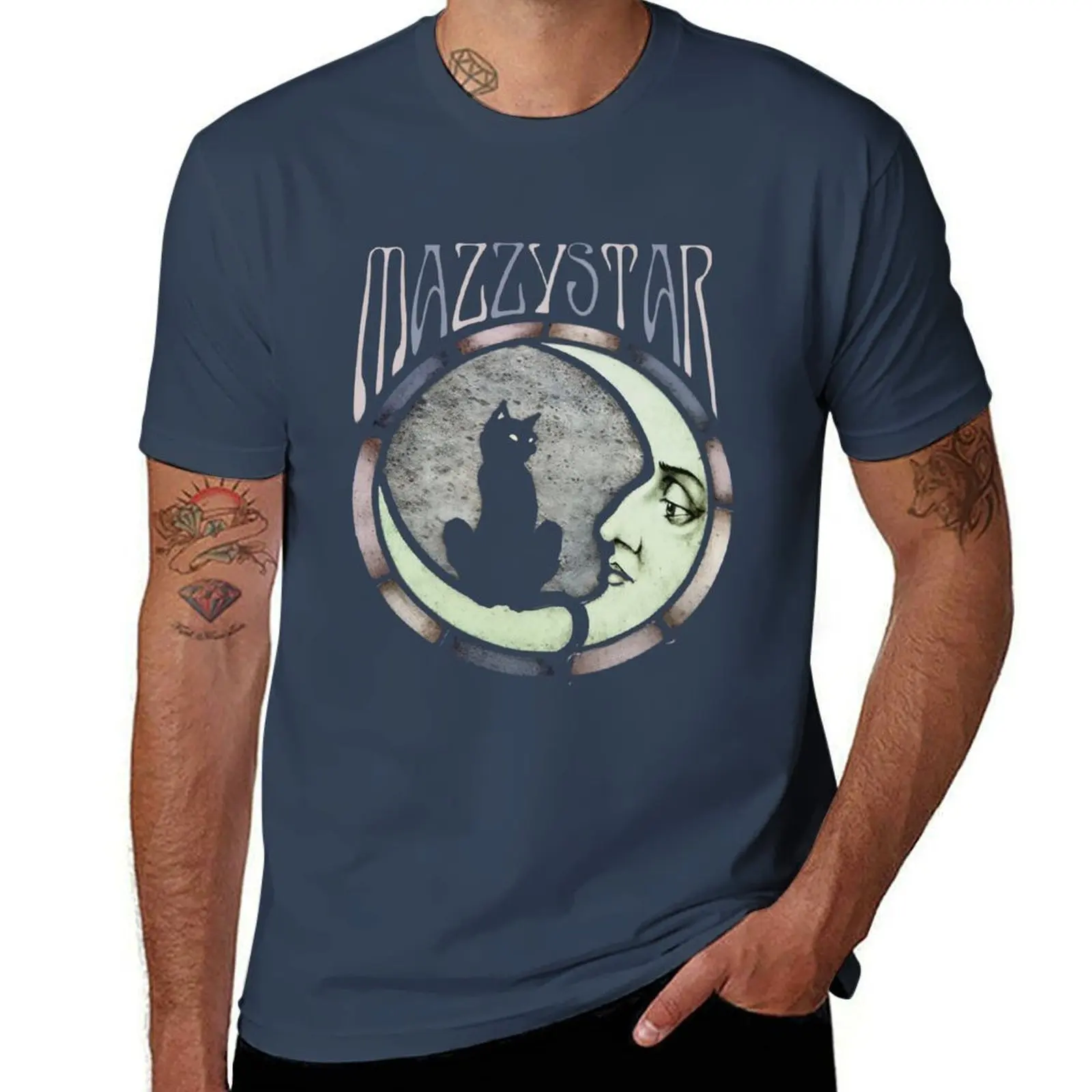 Mazzy Star Moon And Cat Vintage T-Shirt Trend Art Print T-Shirt