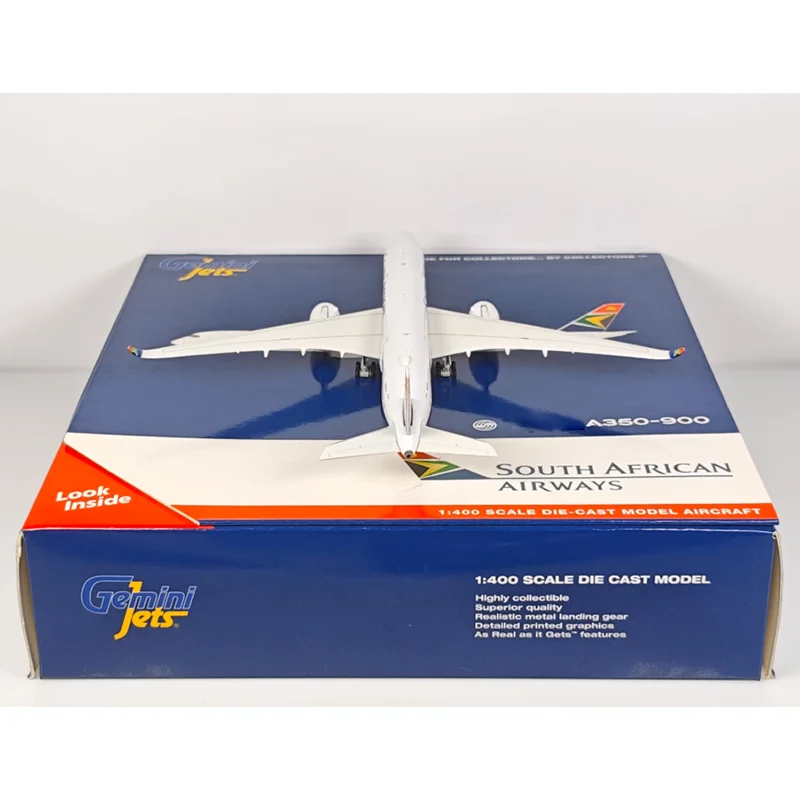 เครื่องบินจำลองโลหะผสม GeminiJets Diecast สเกล 1/400 สายการบินแอฟริกาใต้ A350-900 ZS-SDC ของสะสมตกแต่ง
