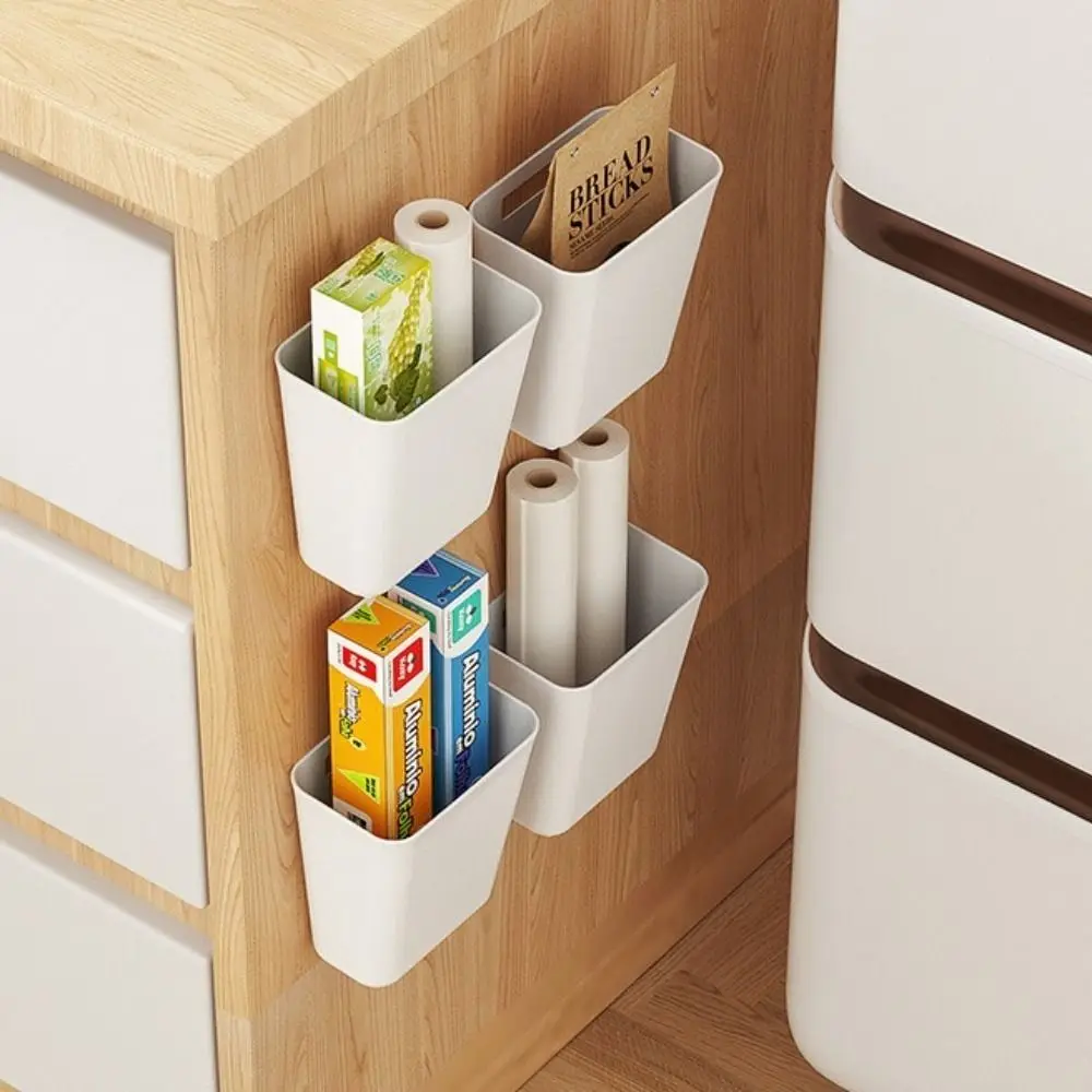 Storage Basket Bathroom Wall Mounted Cosmetics Boxes Home Remote Control Holder Plastic Hanging Storage Box Kitchen Organizer