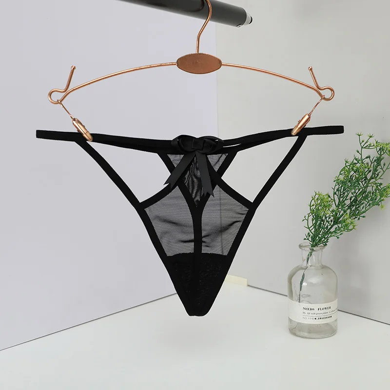 Black Mesh Transparent Thong Women Panties Underwear Women Seamless G-String Female Underpants Intimates Lingerie S-L