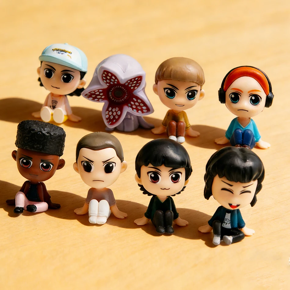 8個入り アニメ「ストレンジャー・シングス」 ブラインドボックス Q版 座り姿勢フィギュア ジェーン・アイブス/ウィル・バイヤーズ アクションフィギュア デスクトップスタチュー ギフト