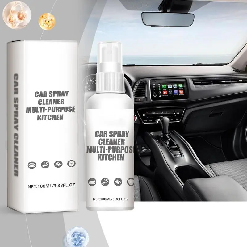 Car Detailing Interior Cleaner 100ml Liquid Car Cleaner Spray Car Maintenance Supplies Cleaning Spray For Dashboards Pedals