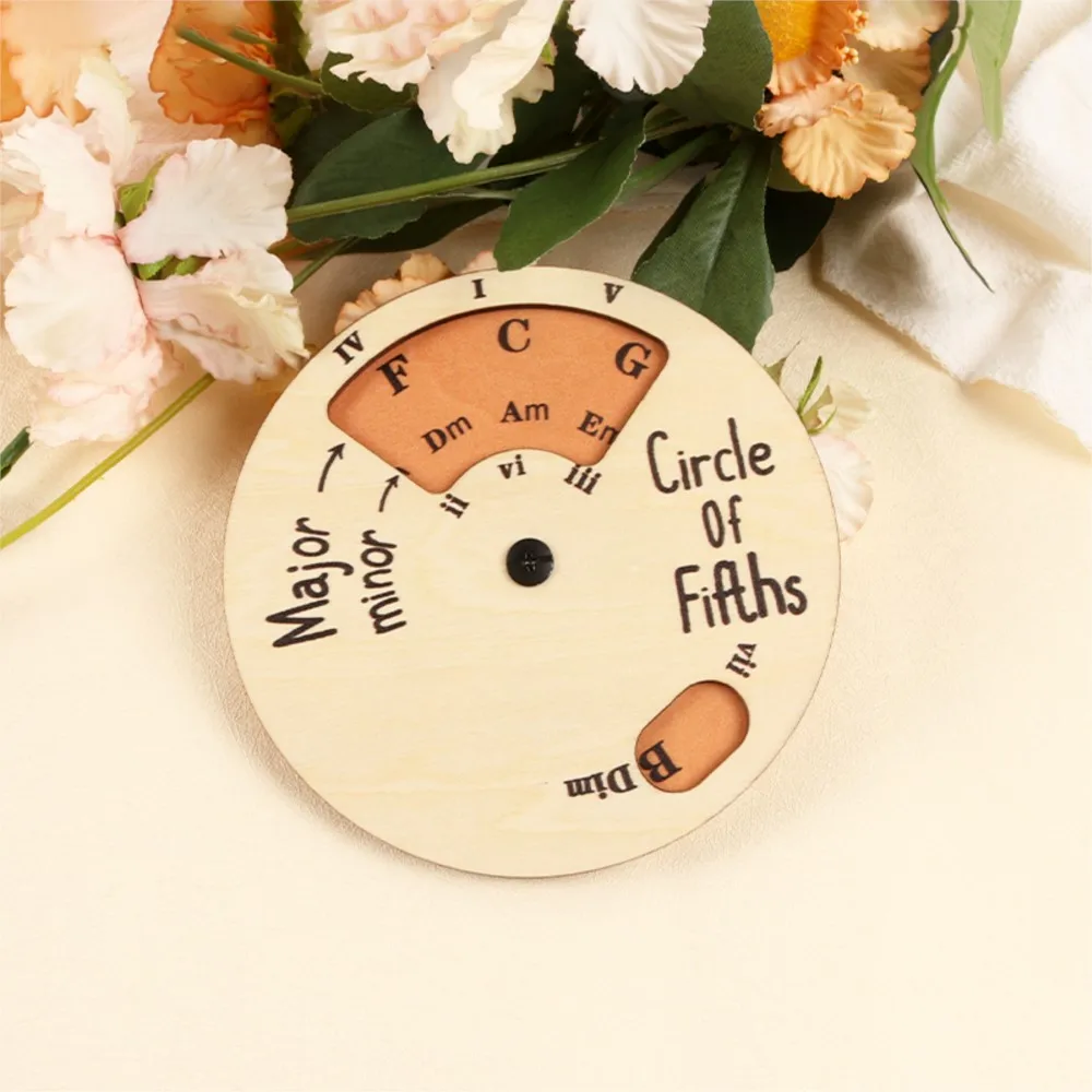 Wooden Melody Tool Round Circle of Fifths Wheel Melody Chord Tool Music Transpose Accessories For Musicians Beginners Songwriter view 5