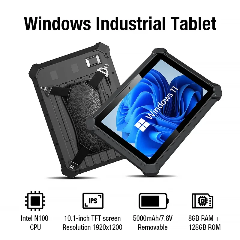 Windows 11 Rugged Tablet 16+512GB Larger Memory Wifi Optional 2D Scanner Fingerprint UHF Rfid Industrial Tablet