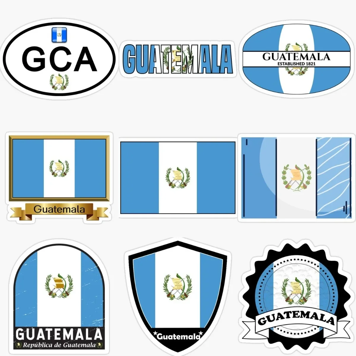 

Guatemala Flag Creative PVC Waterproof Stickers Accessories for Decorate Car Van Truck Bicycle Wall Table Off-road Motorcycle