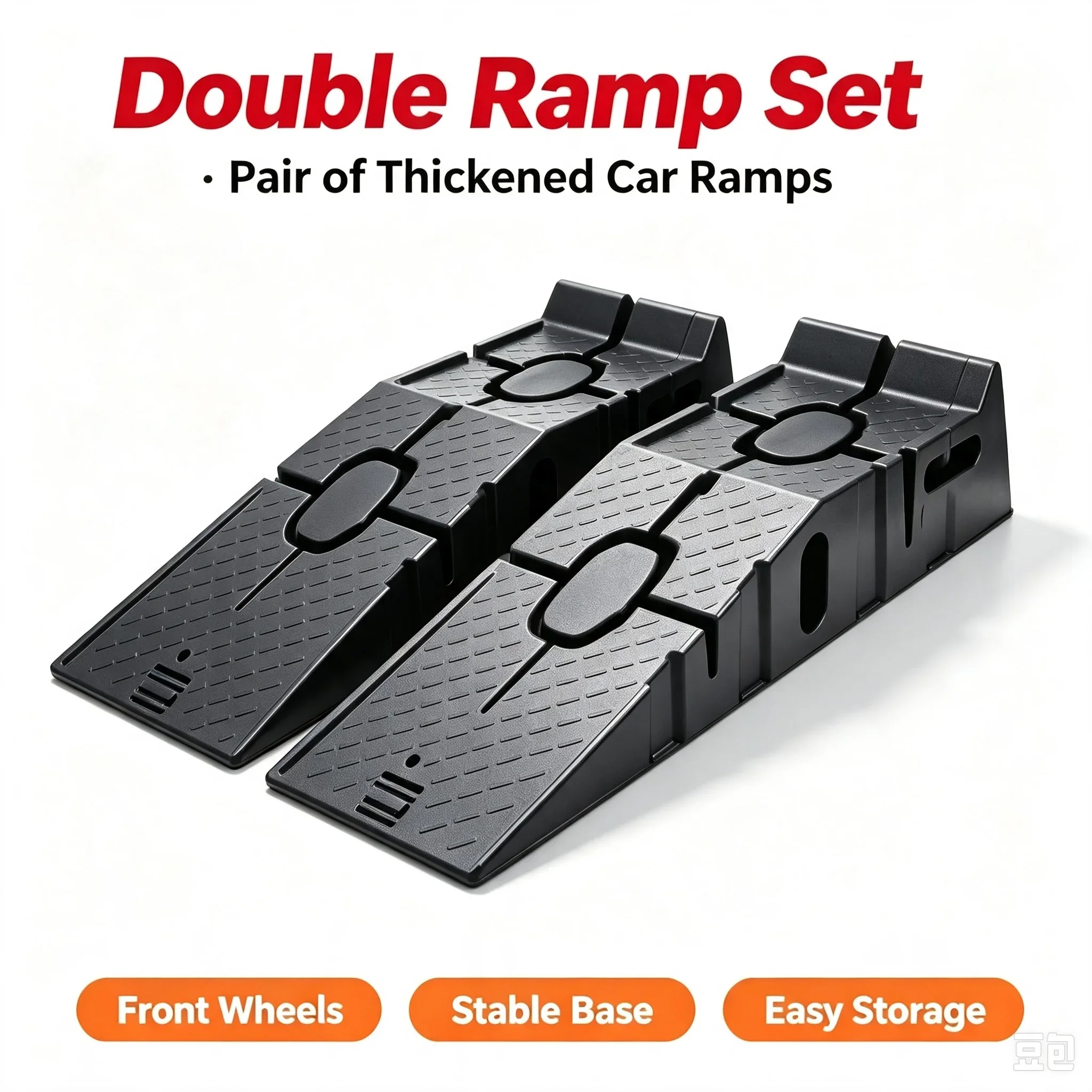 1Pair Black 2500KG Heavy Duty Car Ramps 900mm Long Antiskid Working Ramp Auto Oil Changing Repair Maintenance Jack Lift Tools