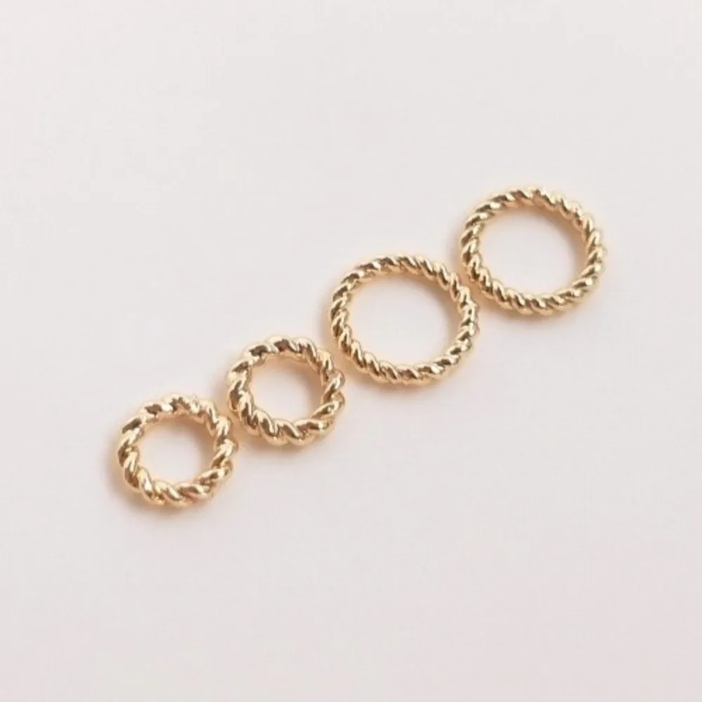 

14K Gold Color Closed Twist Ring Thread Ring DIY Bracelet Connecting Ring Jewelry Material Direct Supply