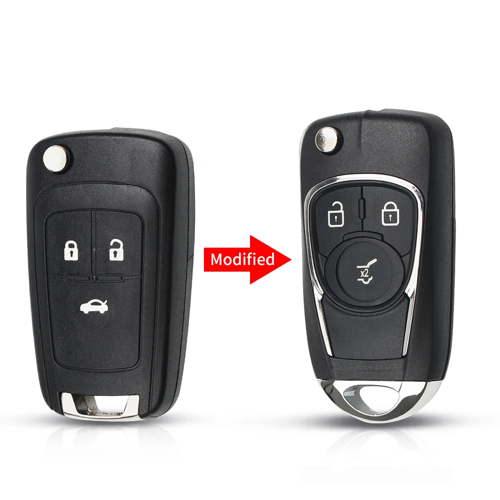 KEYYOU – coque de clé à rabat de rechange, 2/3/4/5 boutons, pour voiture Chevrolet Cruze, OPEL Insignia Astra J Zafira