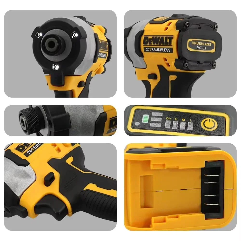 DEWALT DCF850 205N.m Brushless Impact Driver Cordless Screwdriver 20V Rechargeable Electric Impact Drill Power Tools