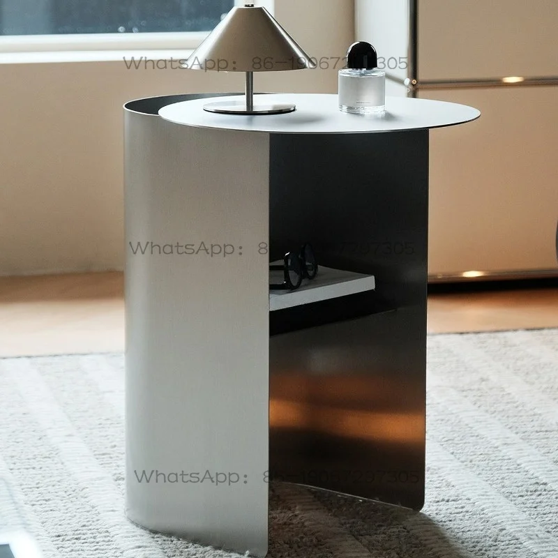 Stainless Steel Sofa Side Table Small Coffee Table Movable Bedside Table