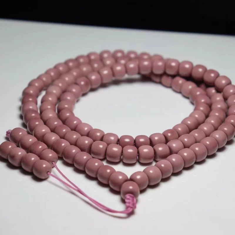 Hubei Shiyan Green Pine Rare Unique Cherry Blossom Pink 108 Buddhist Prayer Beads Multi-circle Bracelet Necklace