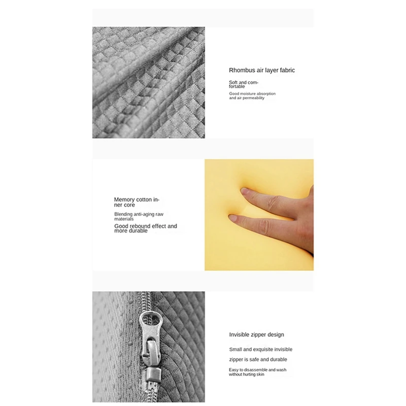 Almofada de espuma de memória das mulheres grávidas, rebote lento, almofada maternidade, oco, descompressão, cinza, 1 peça