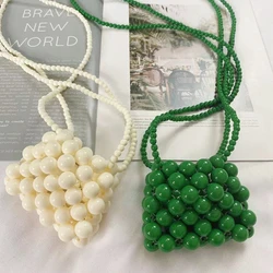 Mini Purse Candy Color Bead Crossbody Bags for Girls Handmade Coin Pouch Baby Child Princess Purses Small Handbags