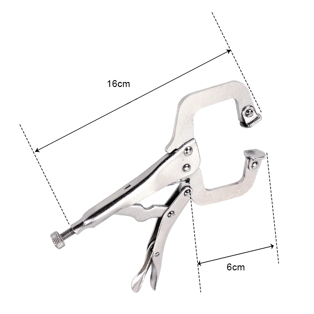 Alloy Steel Fix Plier Grip Vise Lock Jaw Swivel Hand Tool Pincer Tong Tenon Locator C Clamp weld Clip Woodwork Pad Wood Work