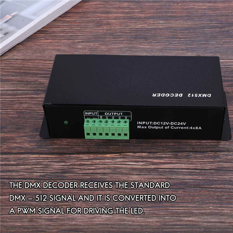 

AA81-3X DMX 512 4CH X 8A Декодер Светодиодный контроллер 4-канальный драйвер Светодиодная лента RGBW DC 12 В-24 В