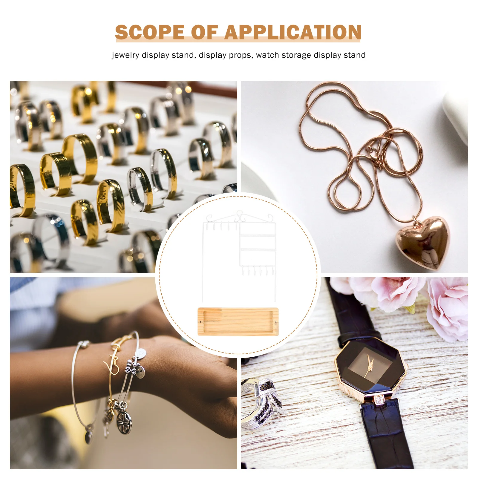 

1 шт., органайзер для ювелирных изделий, устойчивая стойка для хранения ювелирных изделий для ожерелья, колец, браслетов, серег, подставка для часов