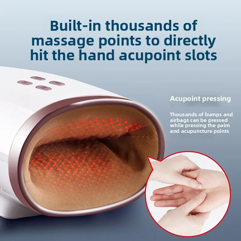 Handmassageapparaat Airbag Kneden Heet kompres Palmverzorgingsinstrument Driedimensionaal golfpersen Elektrisch handmassageapparaat