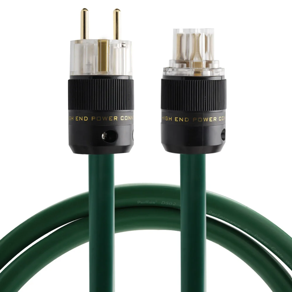 

Preffair D502 Shucko AC power cord power cable hifi European standard audio CD amplifier amp power cables EU Plug Power