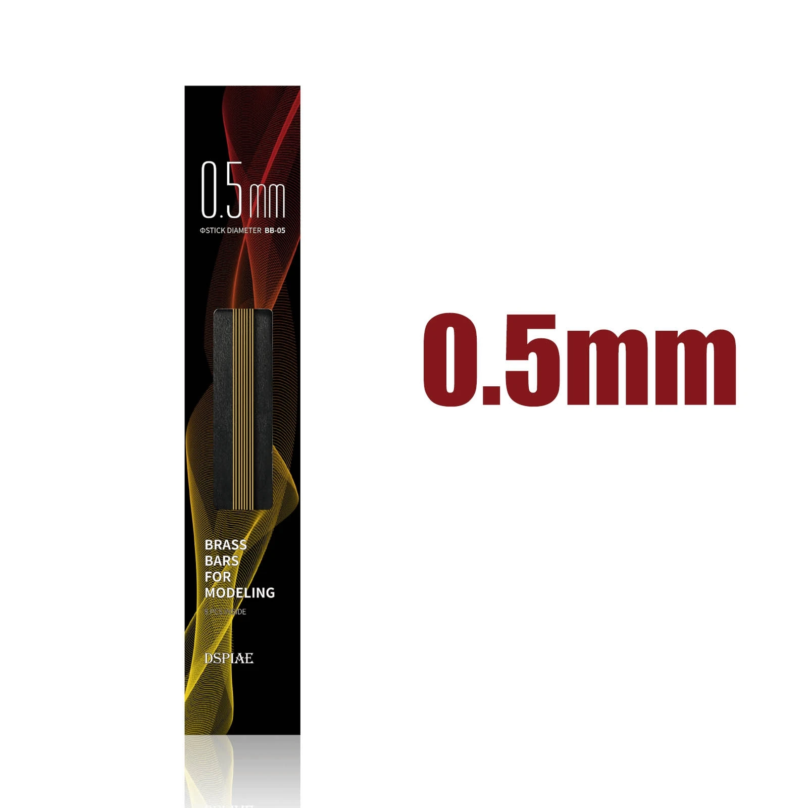 Dspiae BB Series Latão Barras para Modelagem, sem chumbo, Solid Brass Rods, Qualidade Ouro, 0.5mm, 1.0mm, 1.5mm, 2.0mm, 2.5mm, 3.0mm, 05-30