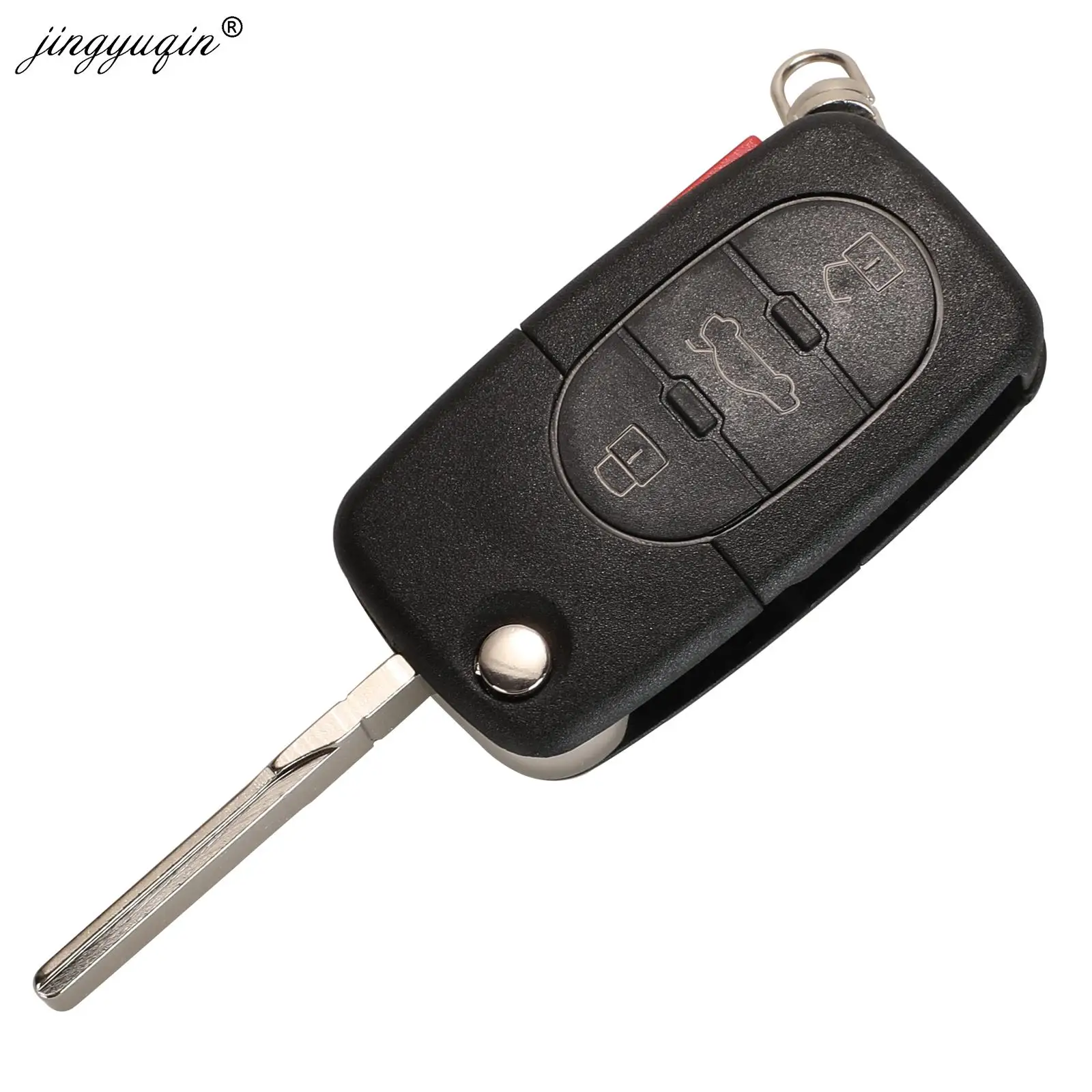 jingyuqin Replace 2/3/4 Buttons Flip Car Key Case Shell Fob For Audi TT A2 A3 A4 A6 A8 TT Quattro +Blade CR1620/CR2032 Holder