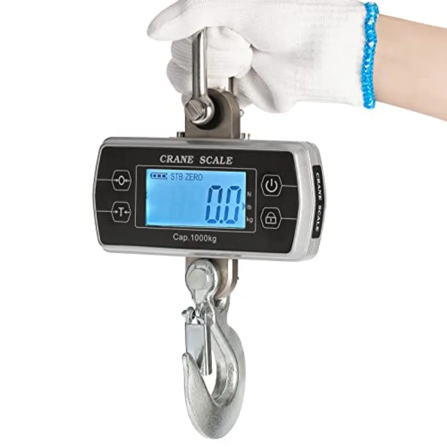 

Digital Crane Scale 2200lb/1000kg Industrial Hanging Scale for Farms, Steel Body, Black, Portable Heavy Duty with Dual-Unit Dis