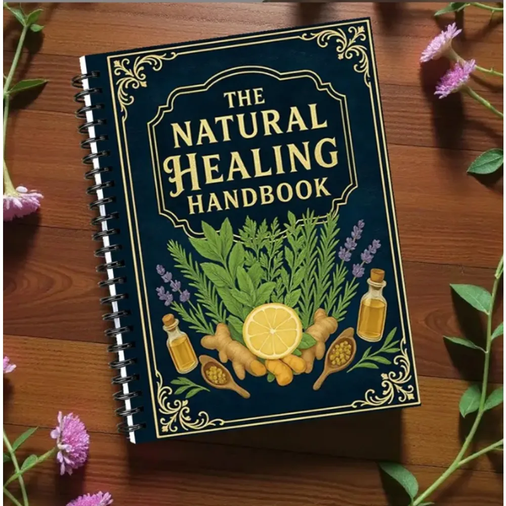 The Natural Healing Handbook English Herbal Lovers Spiral Notebook Vintage Herb Cover For Natural Therapy Notes Recording Free