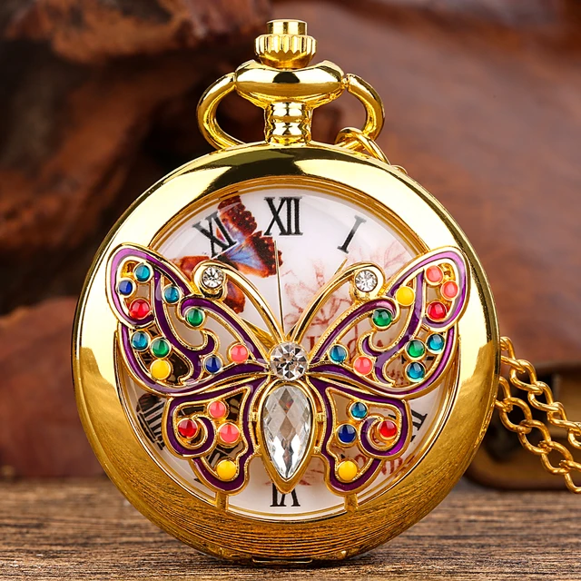 Diamond encrusted watch fob deals