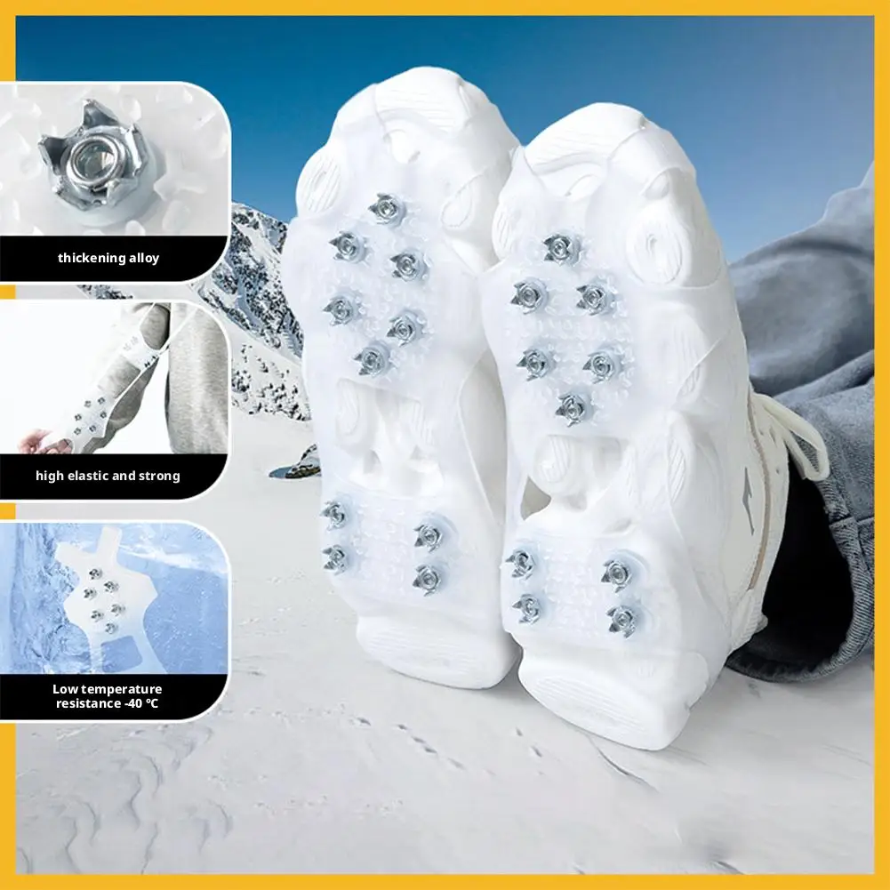 

Crampons Ice Cleats for Shoes and Boots Traction Cleats Ice Snow Grips with 10 Stainless Steel Spikes Winter Outdoor Anti-Slip