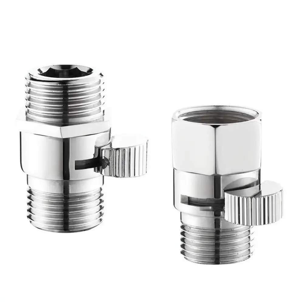 Universal Copper Valve G1/2 Threaded Connector For Bathroom Shower Head Sprayer Quick Open Water Flow Control Fitting