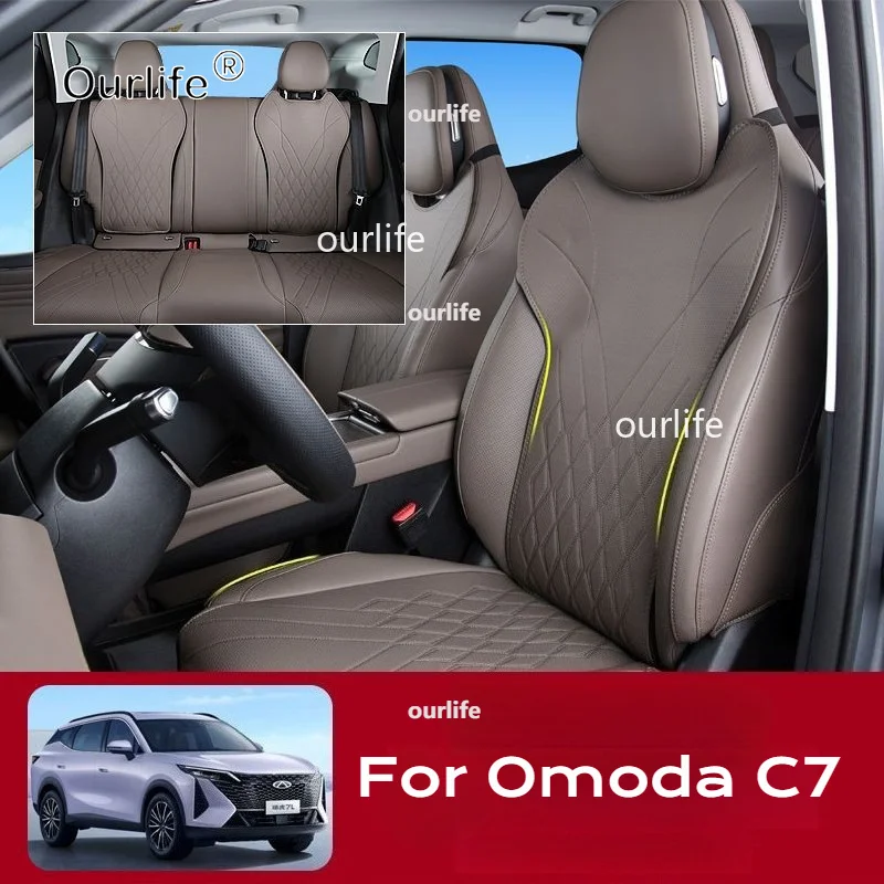 

Car Seat Cover Specific Customize For omoda C7 7 phev 2026 2027 Half pack with Front and Rear Leather PU Leather seats cover