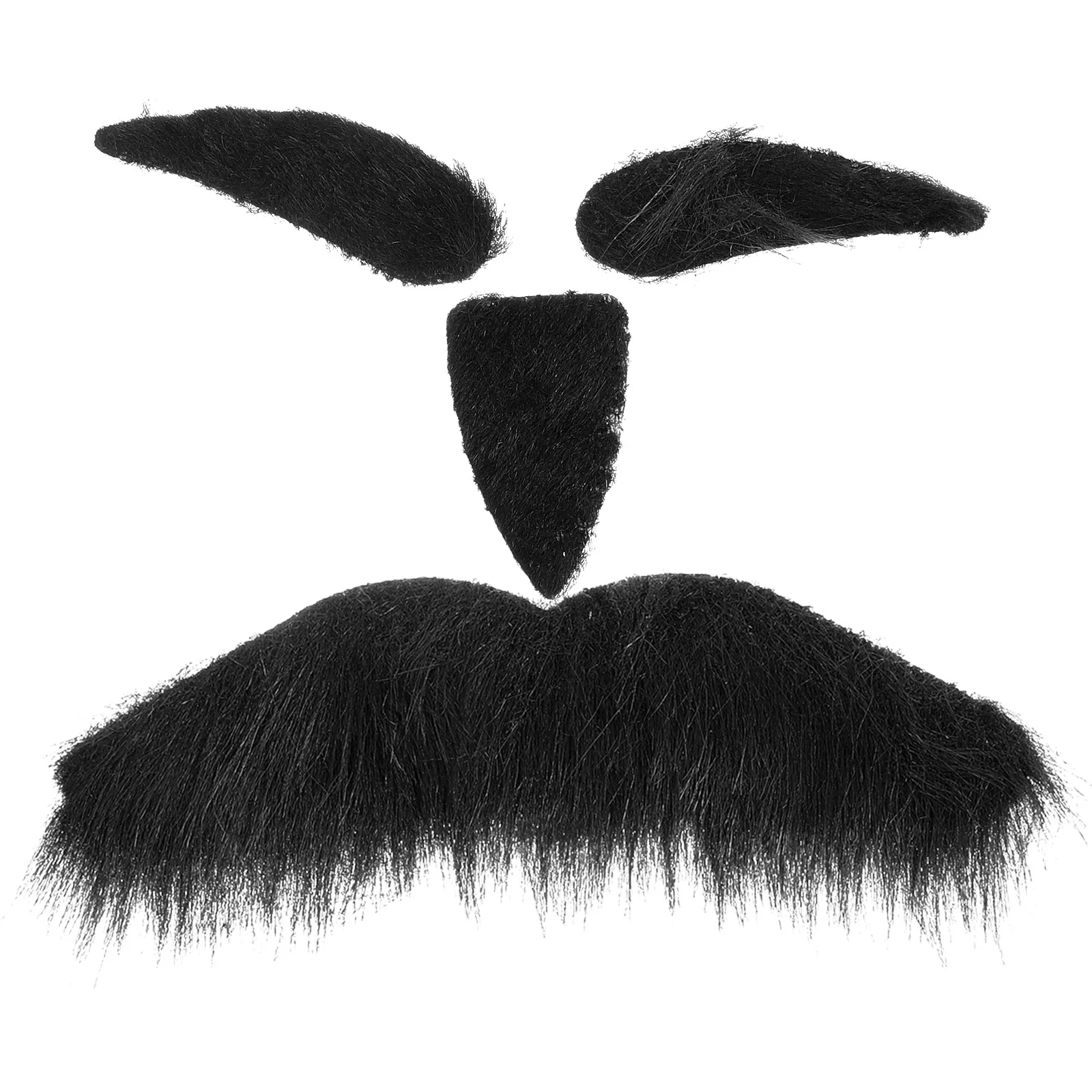 Three-piece Novelty Halloween Costumes Self Adhesive Fake Eyebrows Beard Goatee Kit Facial Hair Cosplay Props