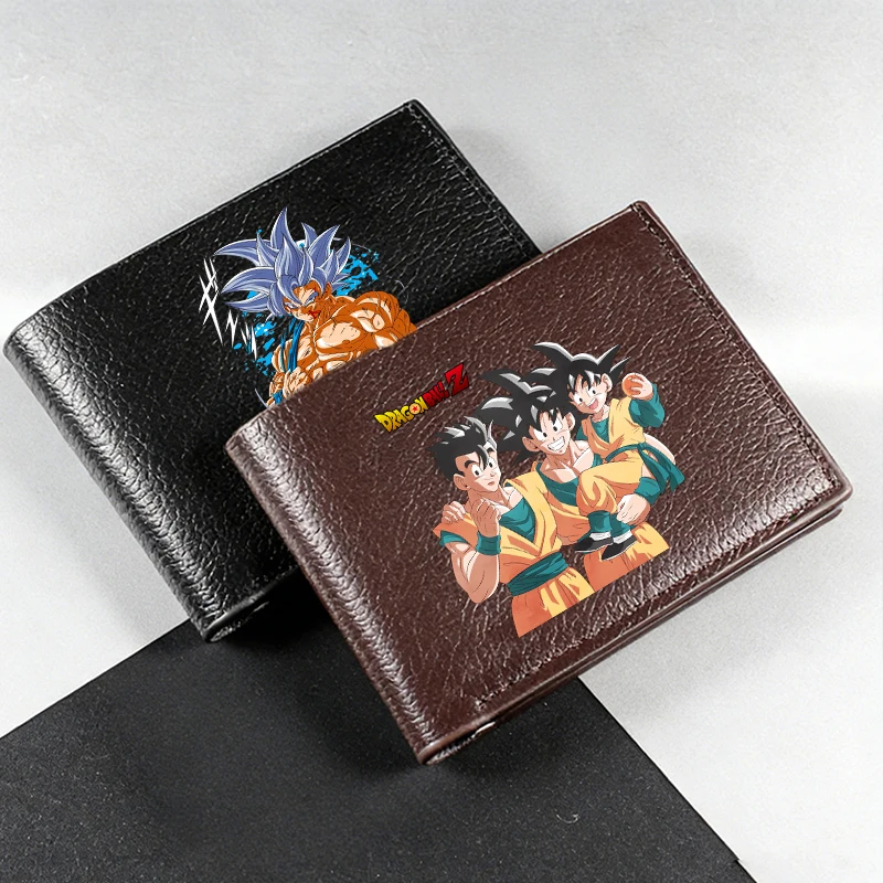 

Dragon Ball Men Short Wallet PU Leather Coin Purse Anime Print Credit ID Card Billfold Foldable Purse Male Business Wallets Gift