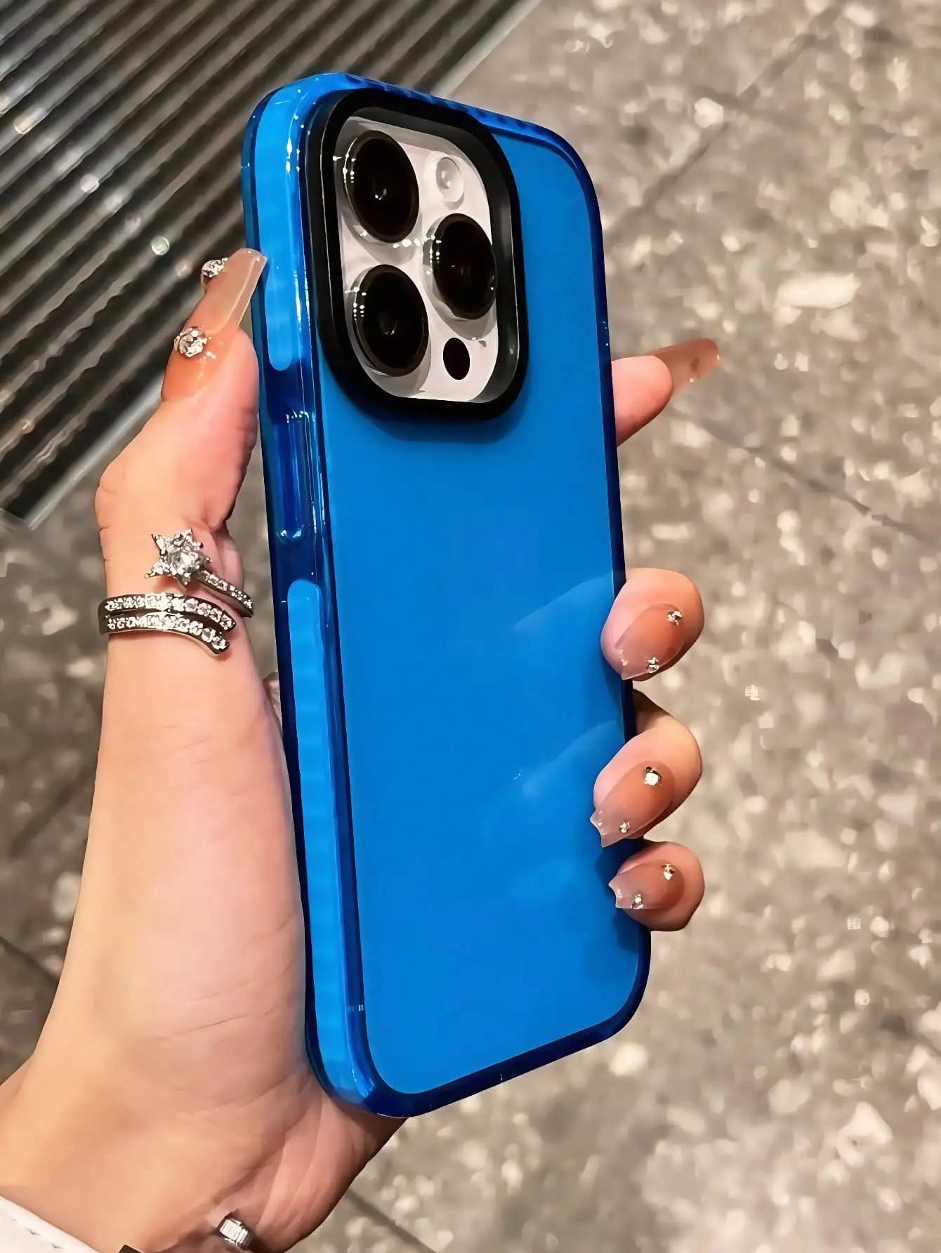 

Solid Color Basic Phone Case Solid Color Transparent Blue 1pc Seagreen Shockproof Transparent Phone Case, Phone Accessories/Prot