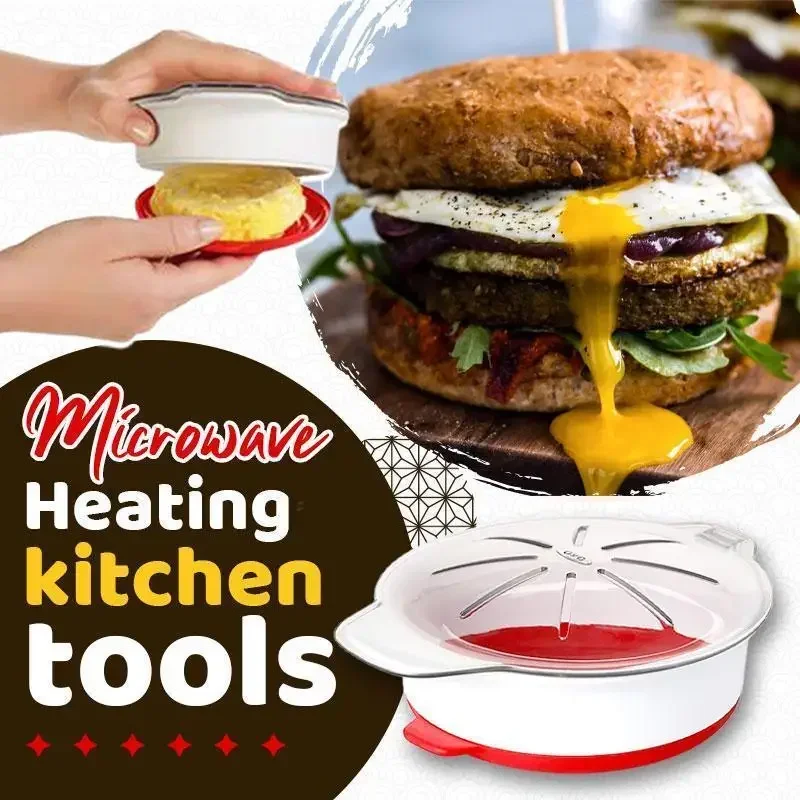 Microwave Heating Kitchen Tool Round Egg Steamer Cooking Mold Cooking Egg Tool Portable Kitchen Gadget Personal blender Boba