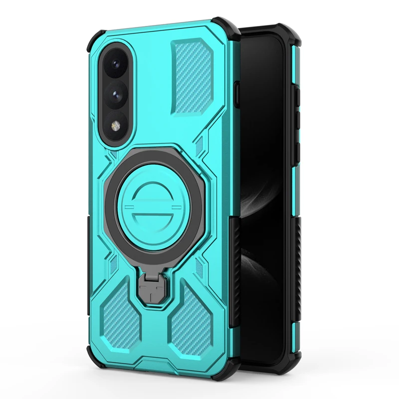 Voor OnePlus Ace 5 Ultra Nord 5 Case Schokbestendig PC + TPU Robuuste Armor Draaibare Metalen Magnetische Ring Stand Anti-Drop Cover